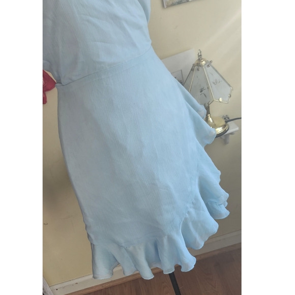 Baby Blue Wrap Dress by Lovers + Friends - Picture 4 of 7